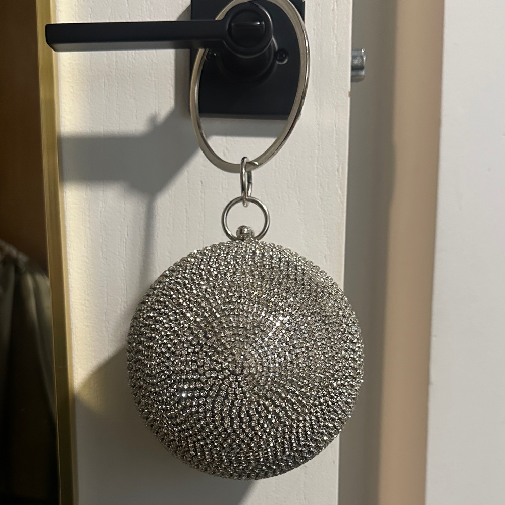 Silver Crystal Sphere Evening Bag